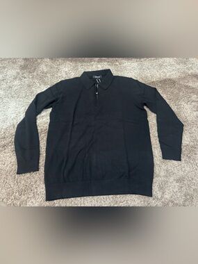 CAPO EGYPTIAN COTTON LS ZIP POLO SHIRT